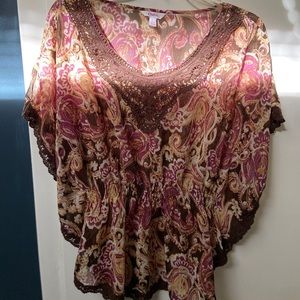 Candies sheer bohemian overlay top